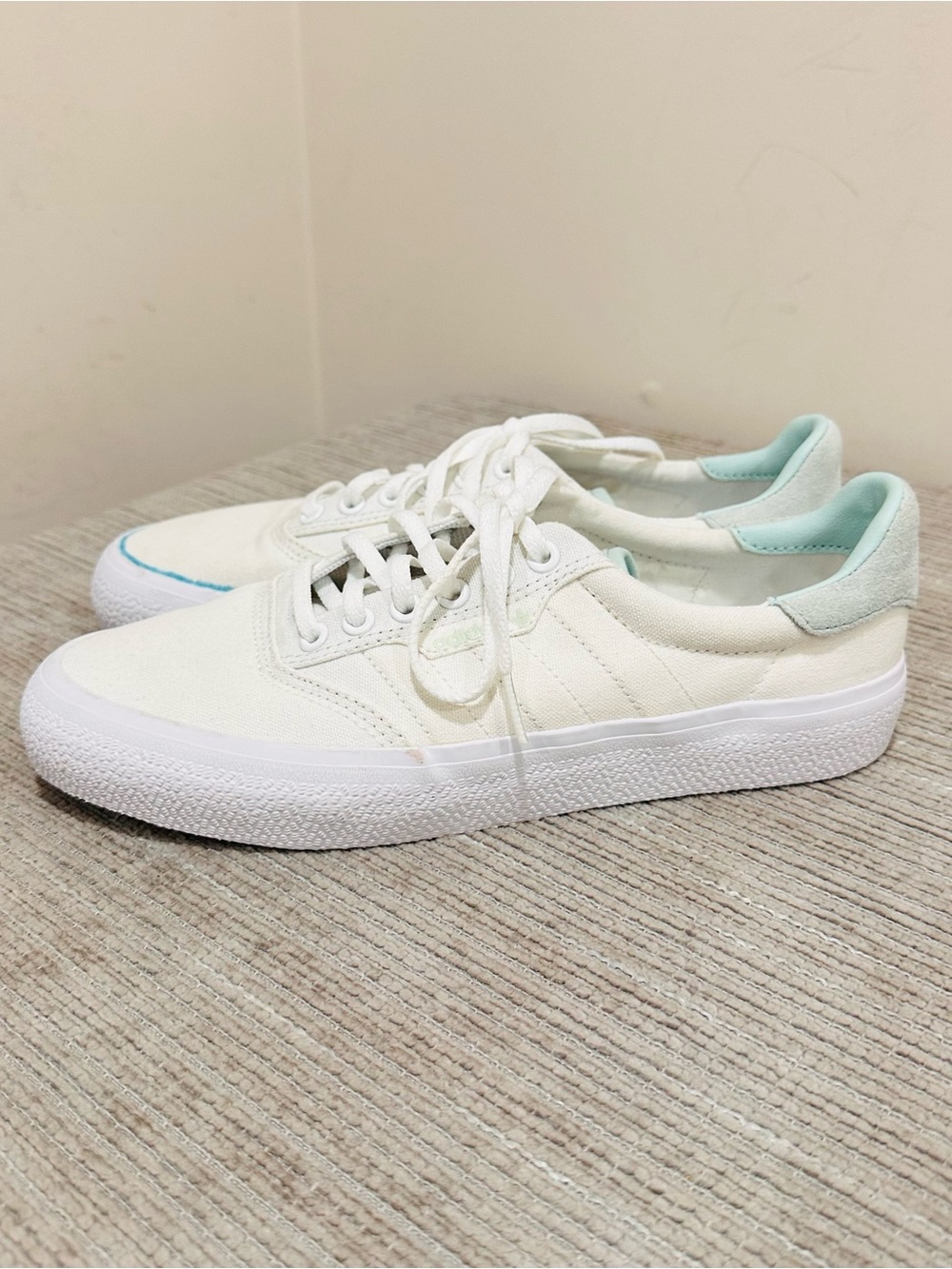 Adidas 3MC Vulc White Halo Mint Canvas Skate Shoes FX8452 Men's Size 7,5